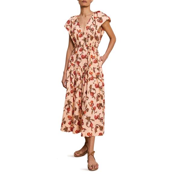  A.L.C  August Floral Print Midi Dress Multicolor Size 8 NWT - Picture 1 of 12